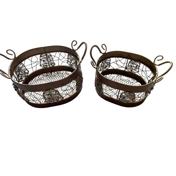 Christmas Copper Nestling Baskets with Bells - Picture 7 of 7